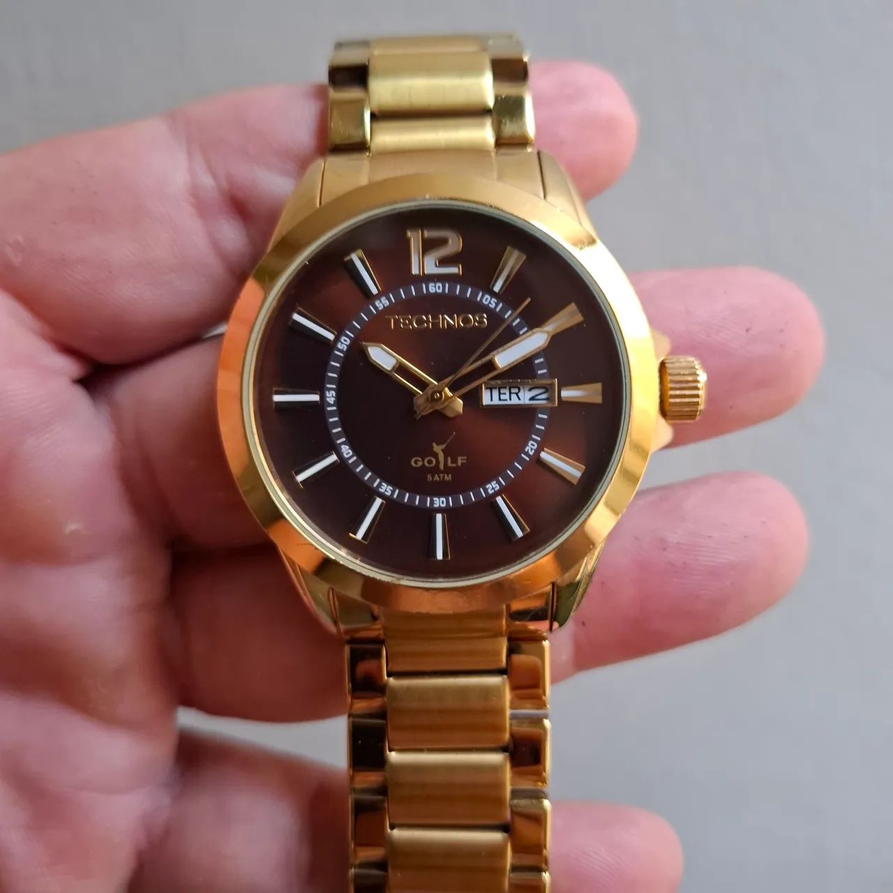 Relógio technos golf Masculino Dourado - Foto 4