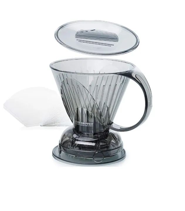 Suporte Porta Filtro Café Clever Dripper Fumê 500ml - 100 filtros