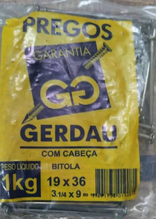 Pregos 19x36,18x27, 17x21,arame retorcido,malha pop 20x20 outros 