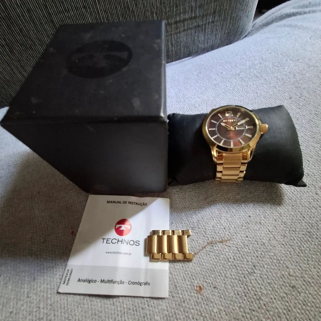 Relógio technos golf Masculino Dourado - Foto 3