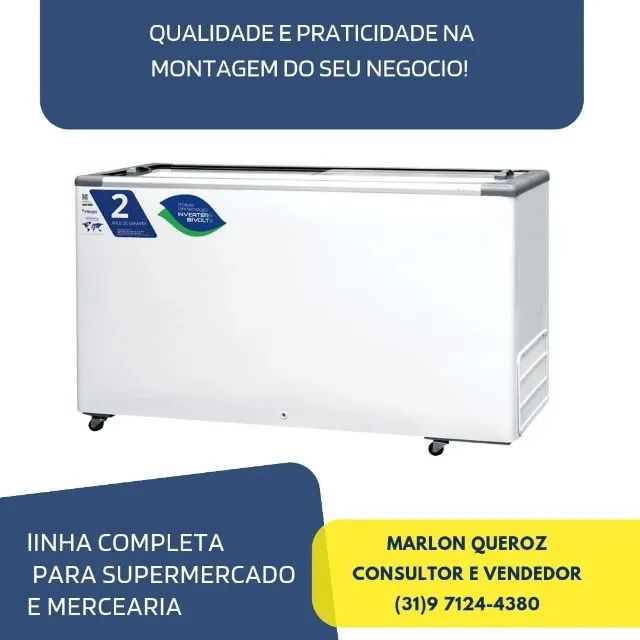 Freezer Novo tampa de Vidro Horizontal