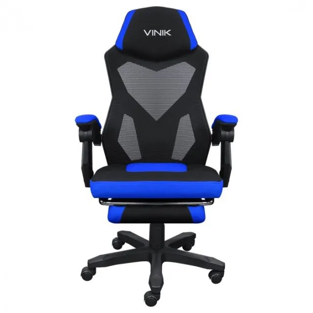 Cadeira Gamer Vinik Rocket Preta com Azul - WZetta - Foto 3