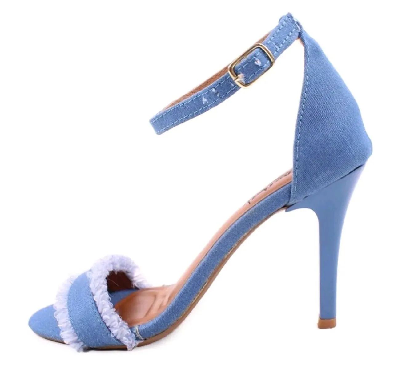 Sandália Gioh Shoes Salto Alto Fino Azul - Foto 3
