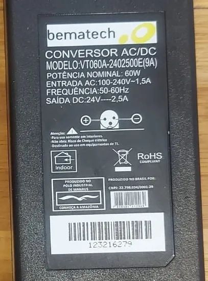 Fonte Original Bematech 24v 2,5a para impressora [Usado] 60W - Foto 2