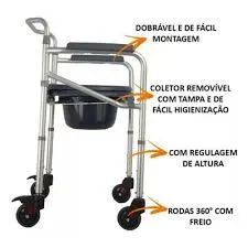 Cadeira de banho <br>https://hidrolight.com.br ? <br>Cadeira Banho Alumínio 100kg Desmontável - Foto 2