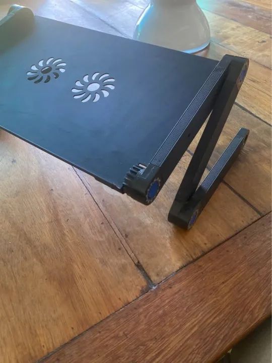 Mesinha Para Notebook Multifuncional Com Cooler Dobravel De Ferro - Foto 5