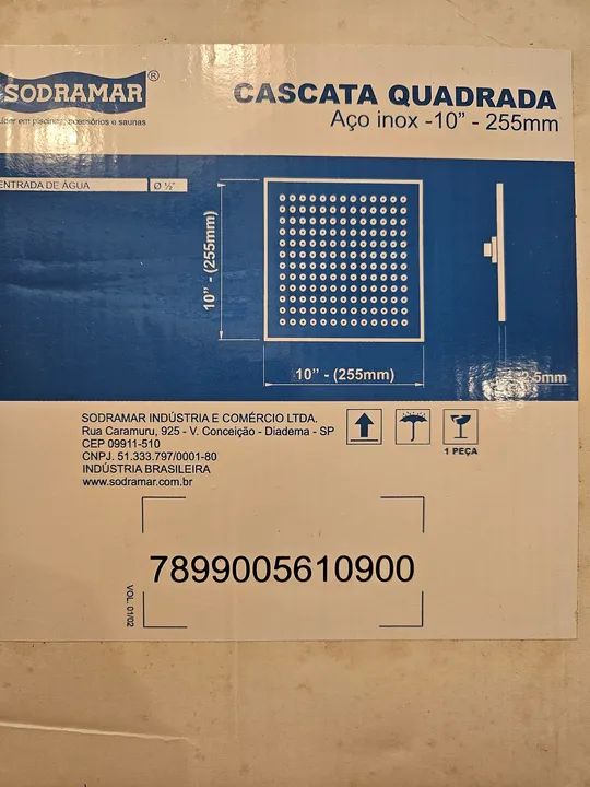 Ducha Cascata em Aço Inox 25x25 cm Sodramar Nova e embalada - Foto 6