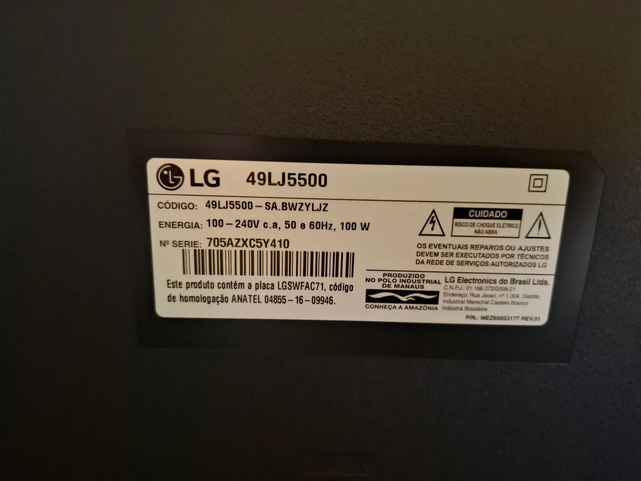 TV LG 49LJ5500 COM DEFEITO NA TELA  - Foto 3