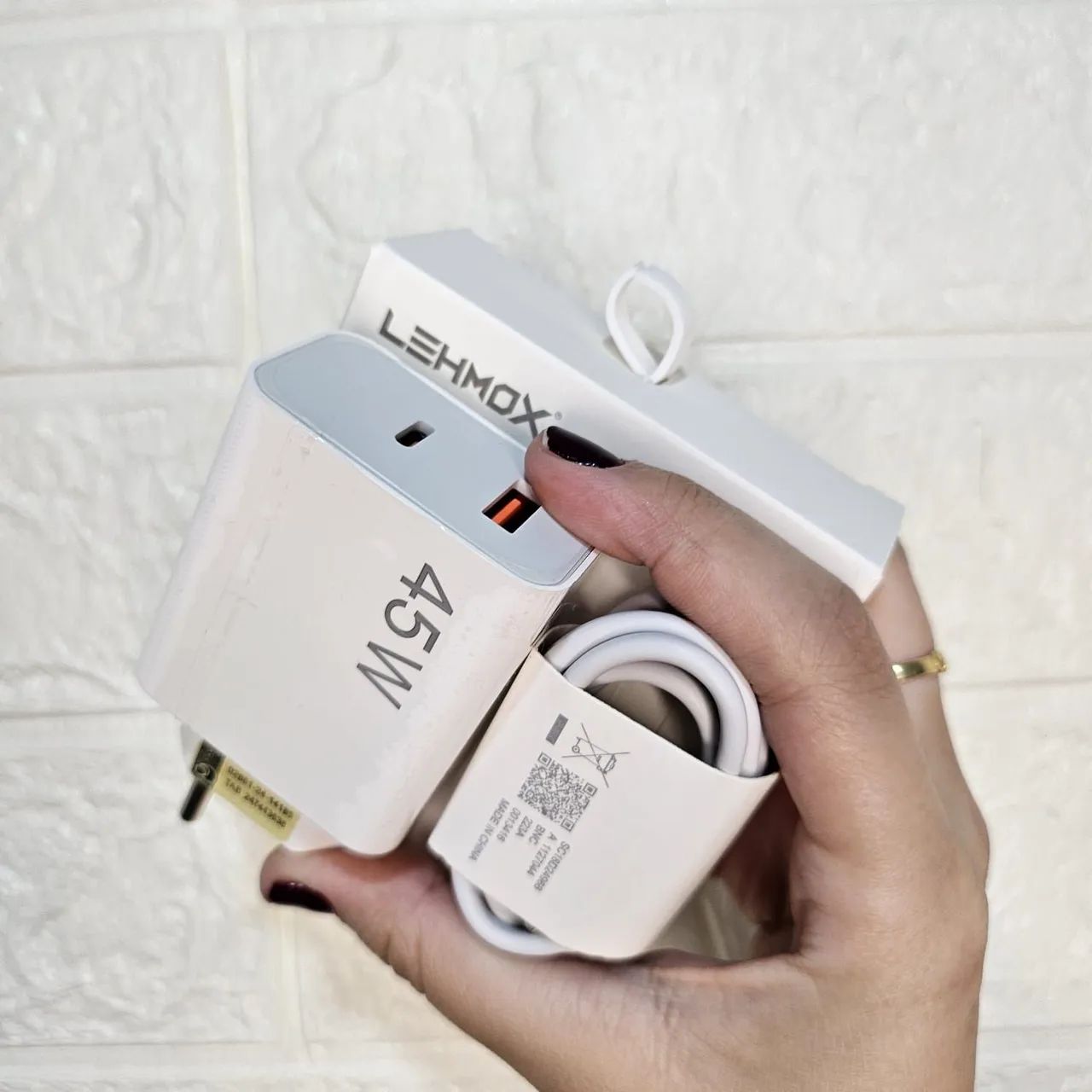 Carregador Turbo 45W para Xiaomi, Samsung, iPhone 15+++, Motorola, marca LEHMOX, LACRADO. - Foto 2