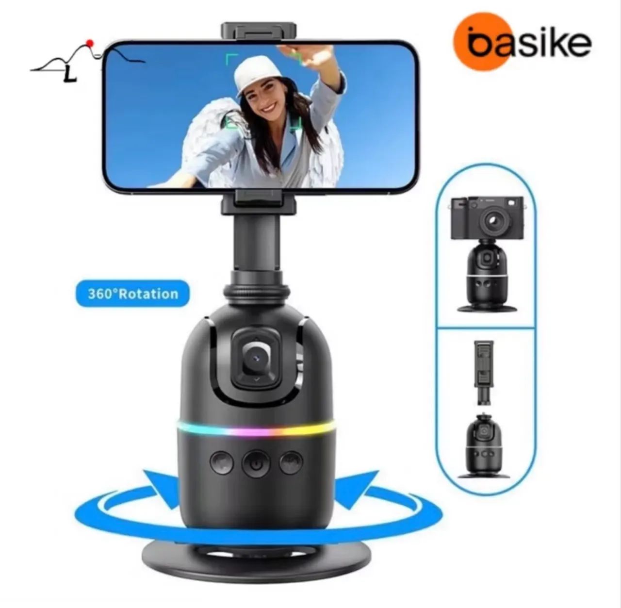 Estabilizador Gimbal Basike 360° ? Rastreamento Inteligente com IA