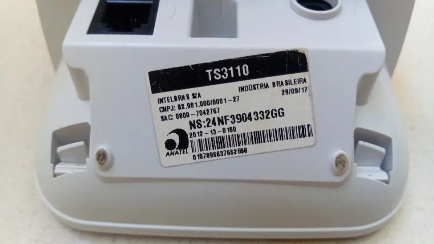 Base, Cabo, Fonte e Telefone Sem Fio Intelbras TS3110 Antigos - Foto 6