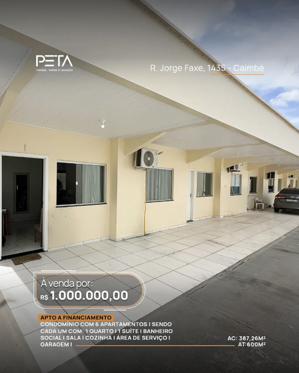 Condomínio com 6 apartamentos - ACEITA FINANCIAMENTO BANCÁRIO