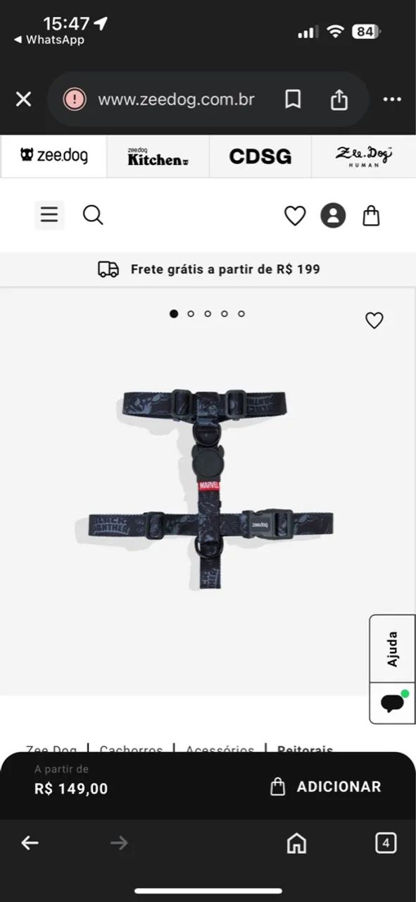 Acessórios Zeedog (novos) - peitoral, guia e coleira  - Foto 2