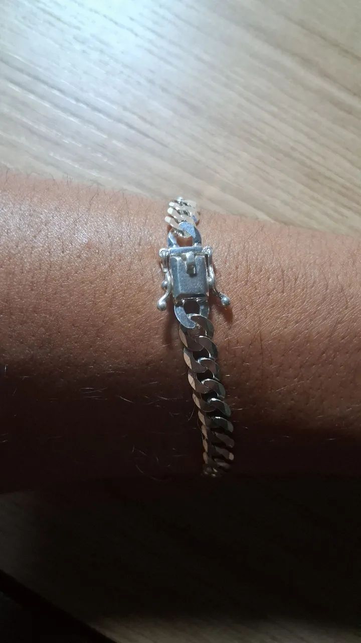 Pulseira de Prata 925 masculina - Foto 3