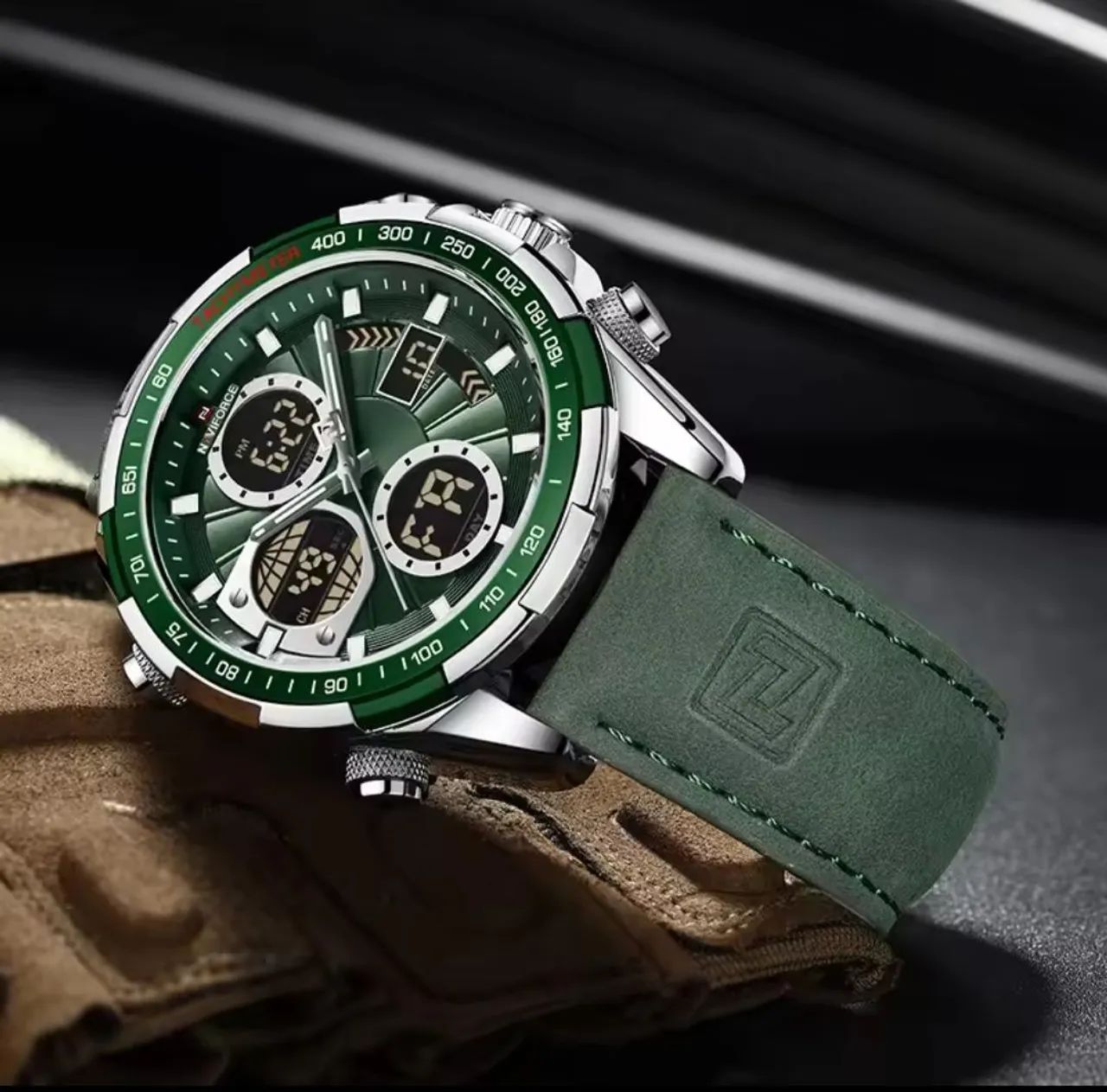 Relógio Masculino Naviforce Digital Analógico Verde - Foto 5