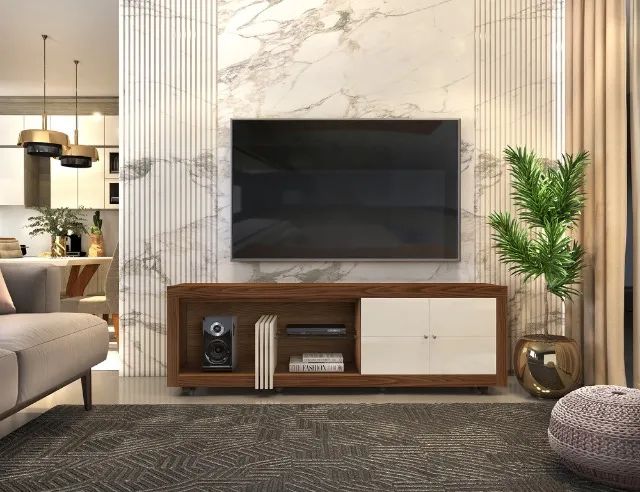 Beautiful Kira TV Stand/Console with Casters for TVs up to 70" - Free Delivery and Assembly in Fortaleza