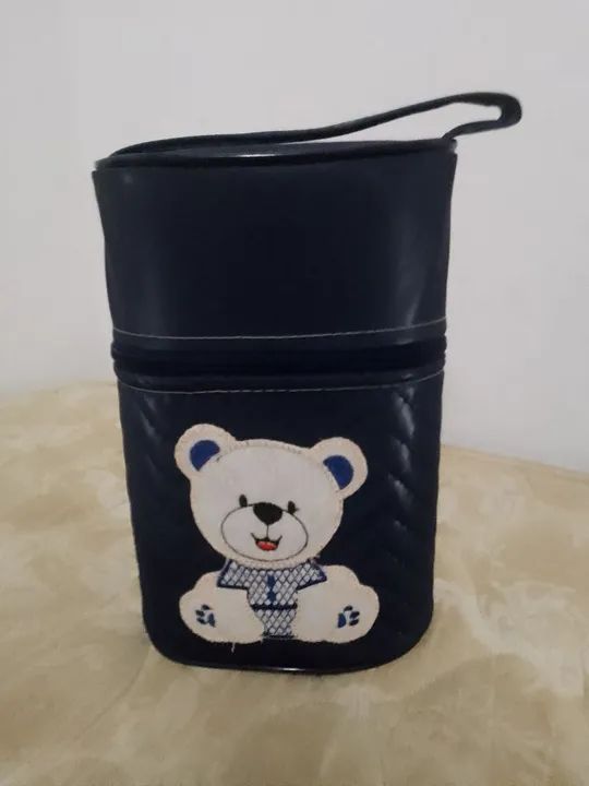 Kit de bolsa maternidade azul com ursinho - Foto 4
