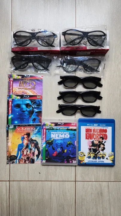 04 OCULOS 3D LG AG-F310 + 03 OCULOS 3D REALD + 01 BLU-RAY MEU MALVADO FAVORITO + BRINDES