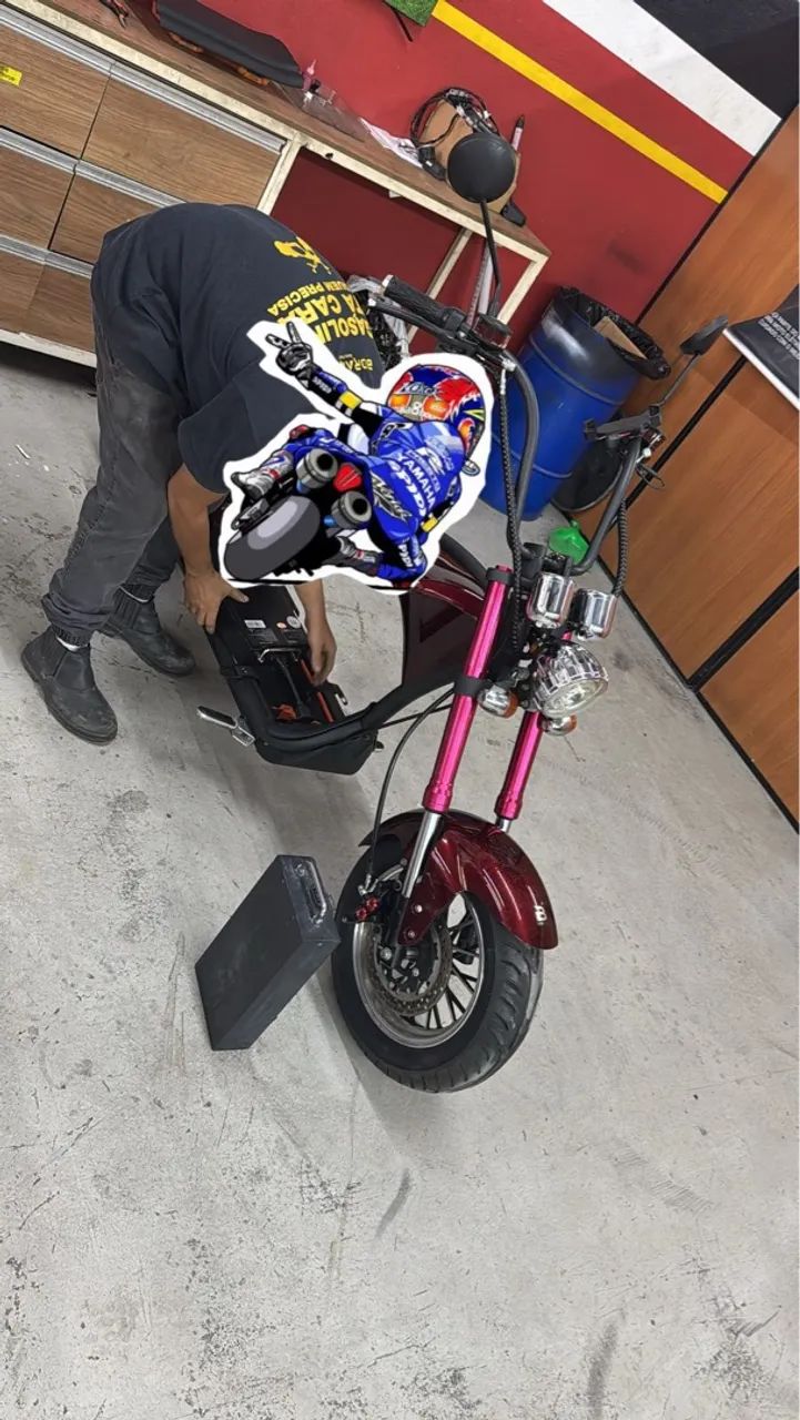 Moto Chopper Boram Bateria Nova Assento Extra