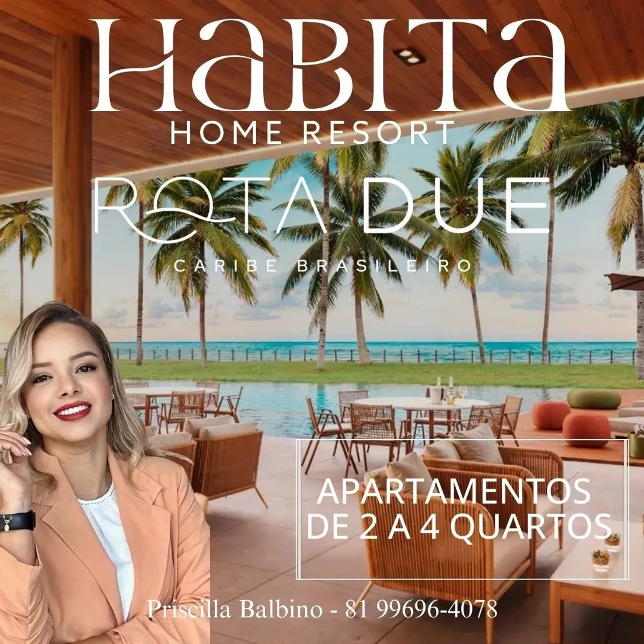 FLATS PORTO DE GALINHAS BEIRA-MAR | HABITÁ HOME RESORT | 3 QUARTOS 80M² | SEU VERDADEIRO P