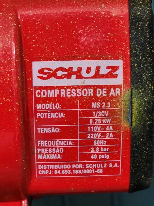 Compressor de ar Schulz MS 2.3 1/3 0.25KW - Foto 4
