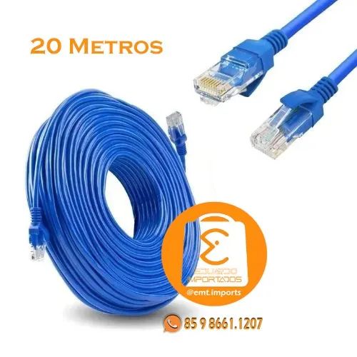 Cabo de Rede Internet Rj45 Azul 20 Metros LE-306 - Foto 2