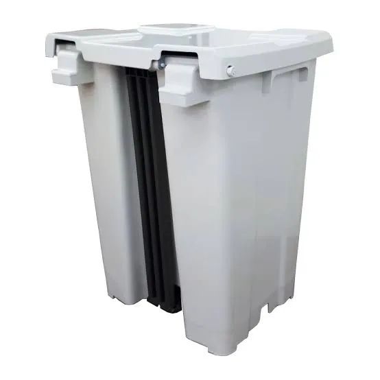 Lixeira Com Pedal Branca 25L Cesto de Lixo Modelo Quadrado com Aro plástico em Promoção - Foto 3