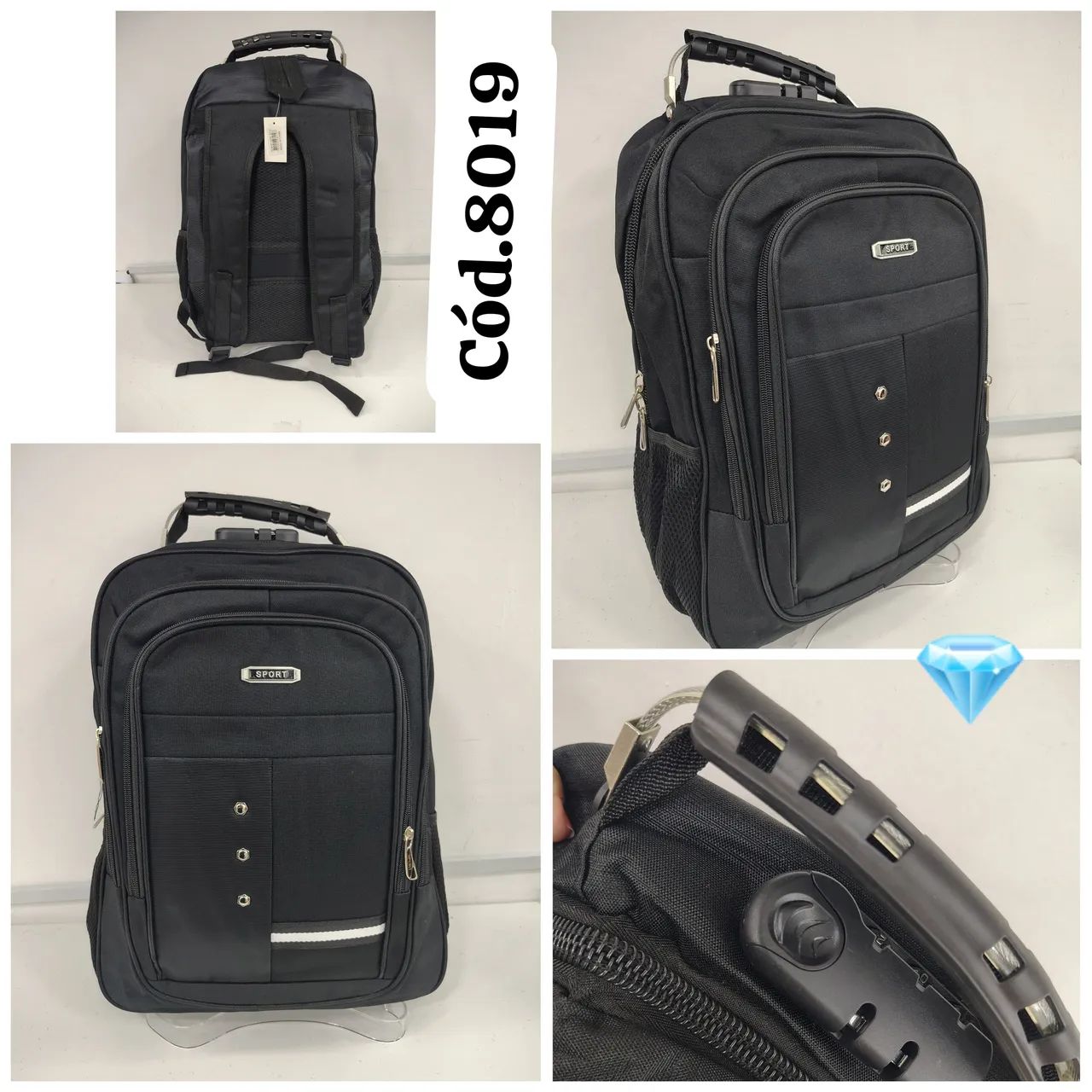 Mochila masculina c/cadeado, entrega com taxa 