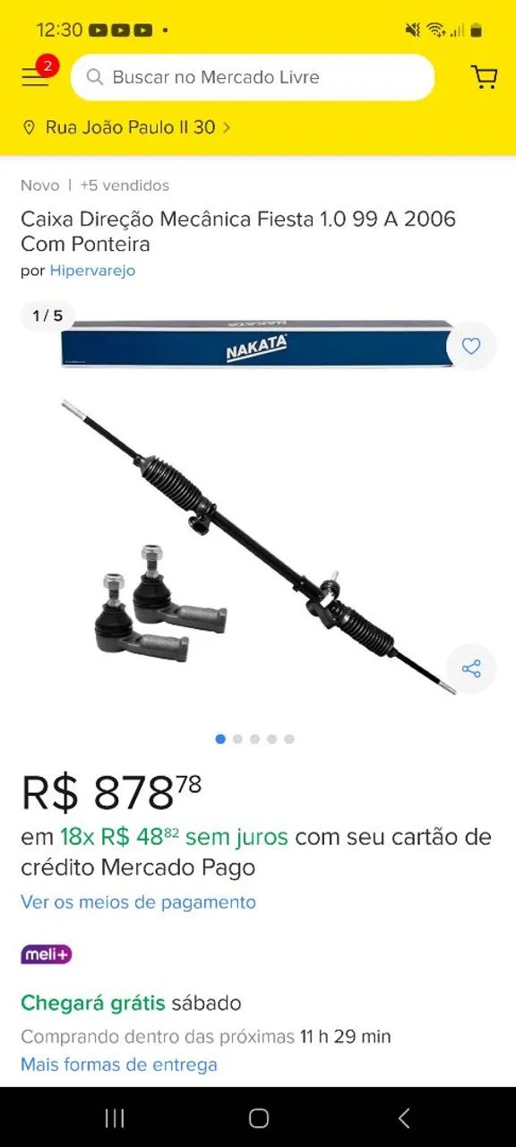 Caixa de Direção Mecânica Fiesta 1.0 99 a 2006 - NAKATA