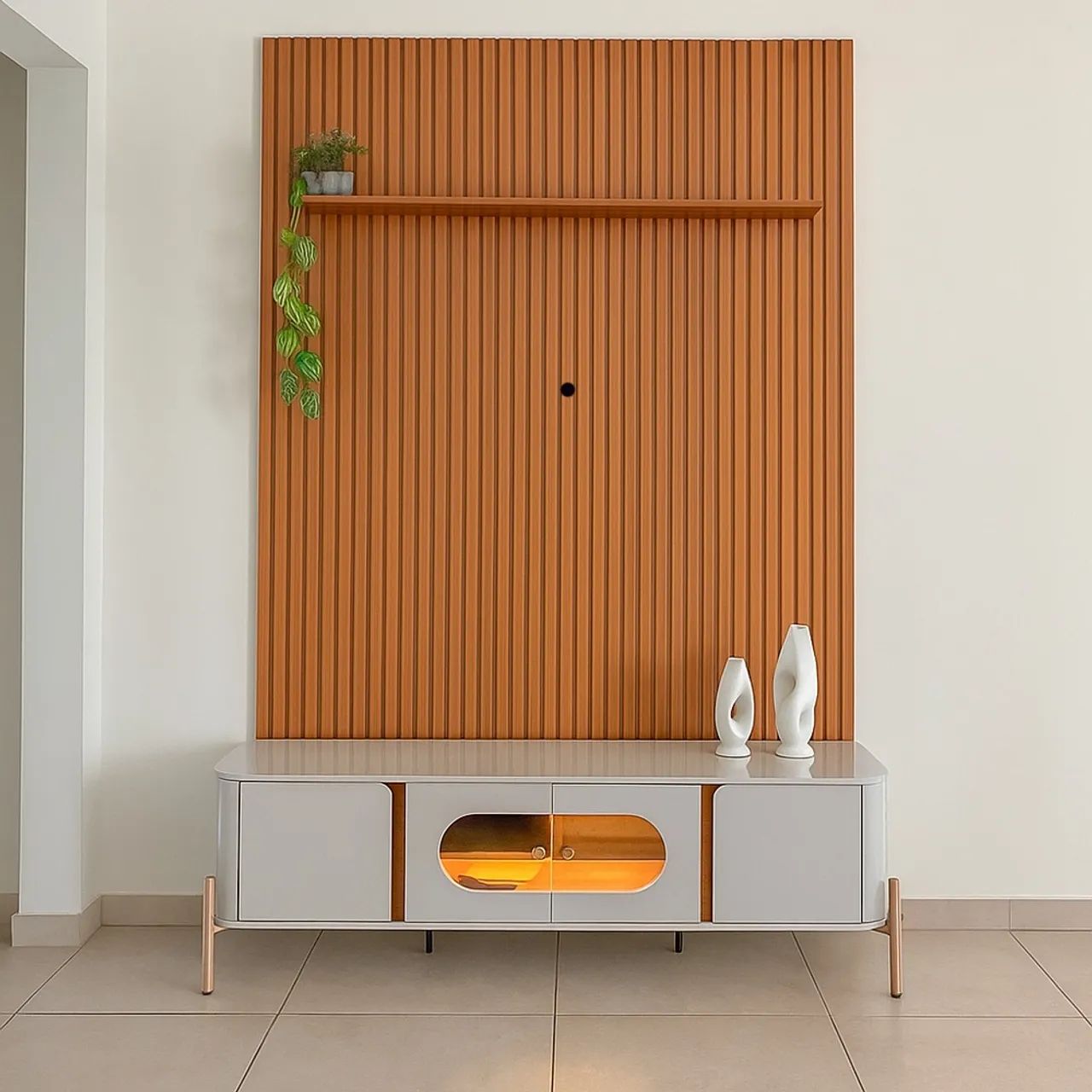Painel até 75? Arbo 1.9 Cedro + Rack com LED tt43