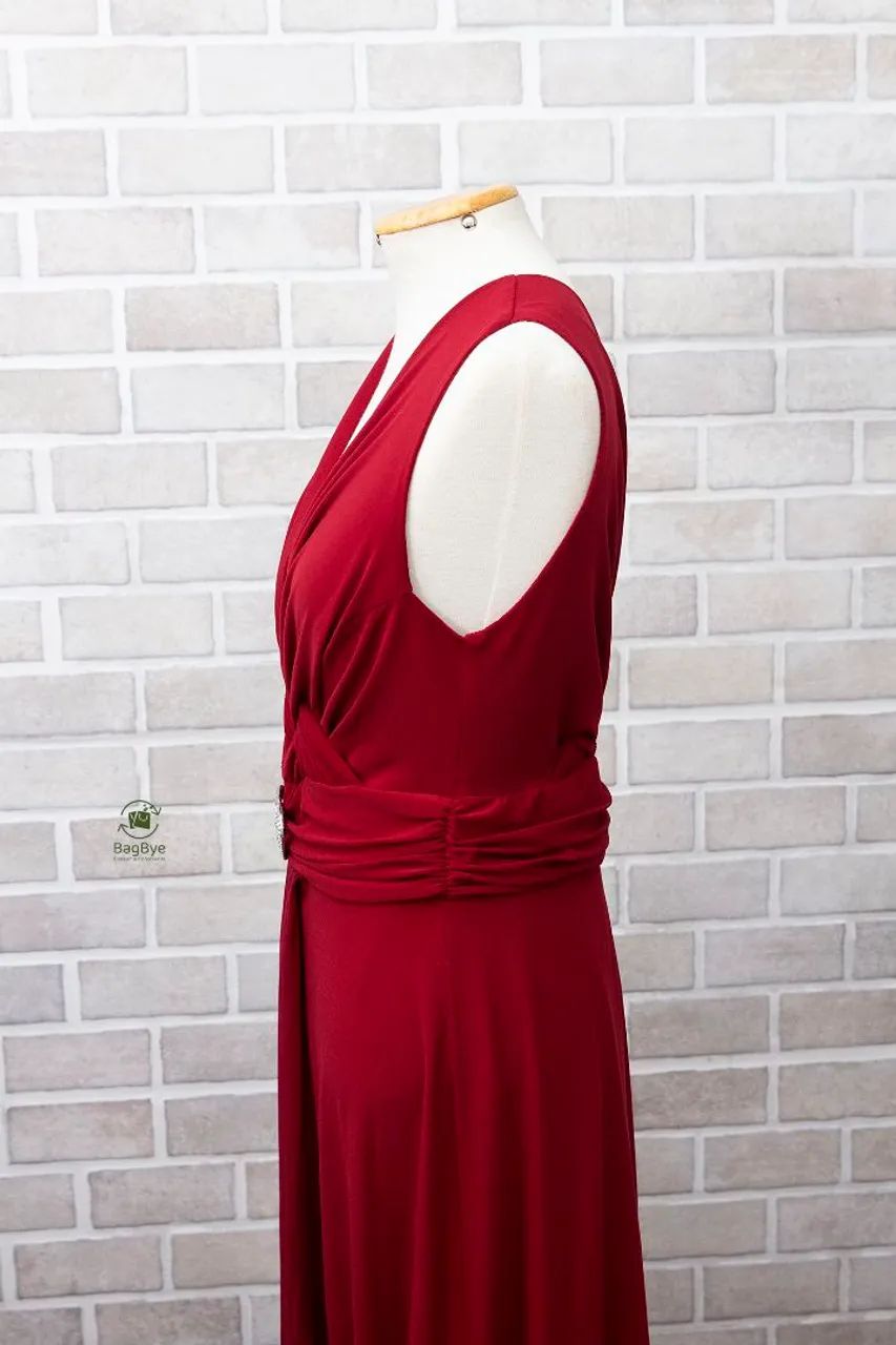 Vestido regata bordô de malha longo - Foto 5