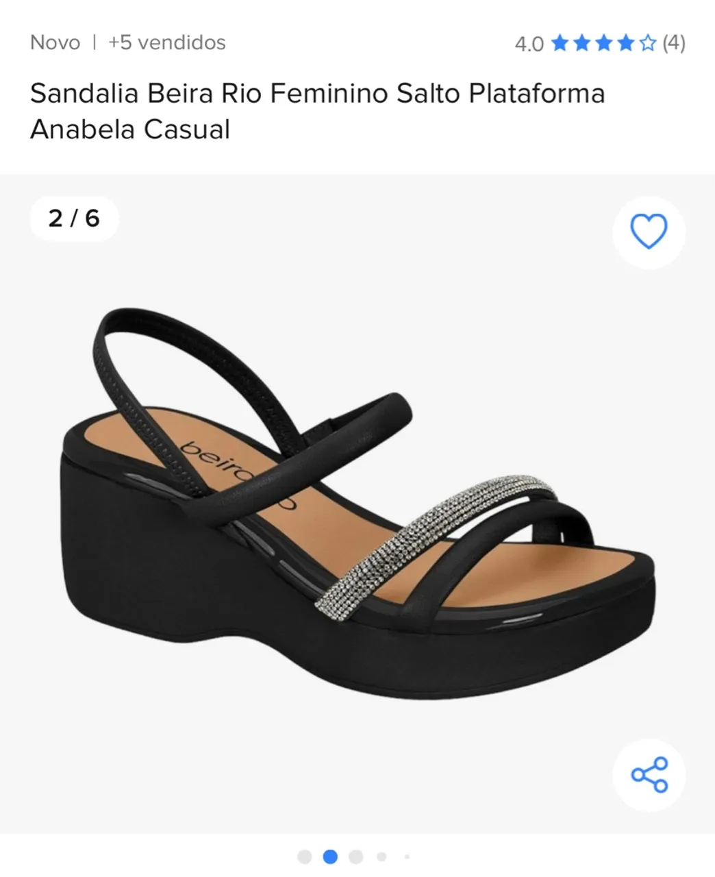 Sandália Beira Rio Feminino Plataforma Anabela Casual
