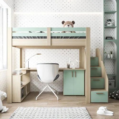 Cama Infantil de Beliche com Escrivaninha e Escada - Novo - Foto 3