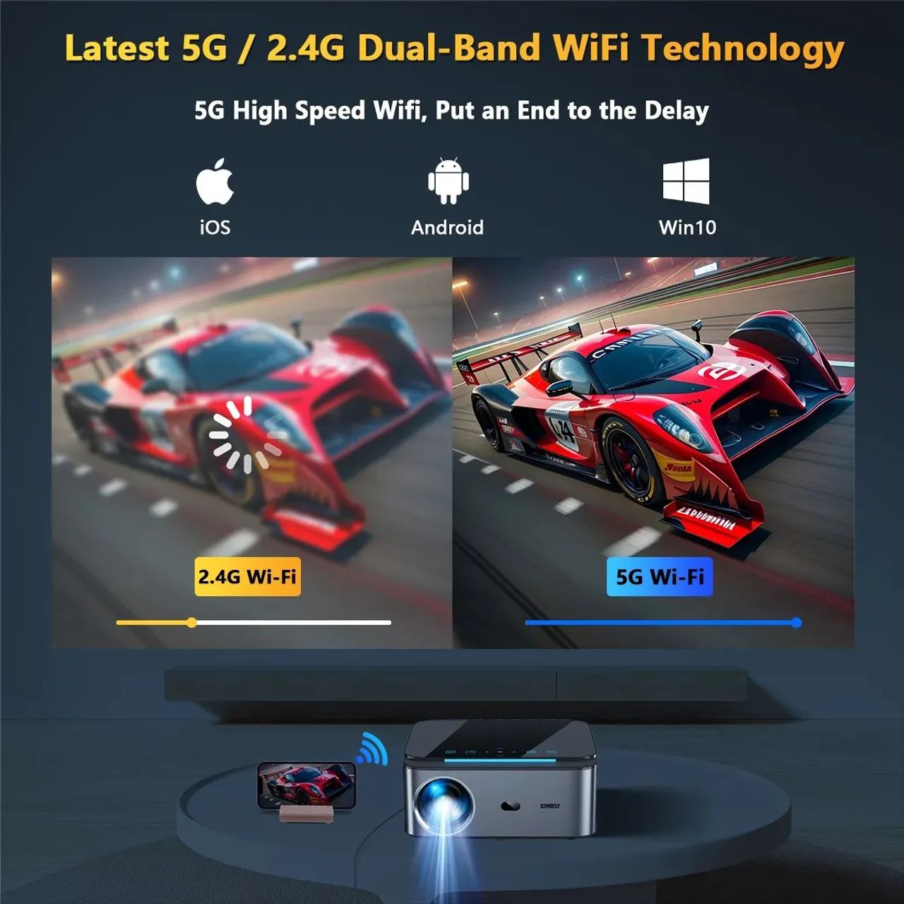 Projetor Android foco automático Full HD 4k , 2gb 32gb memória  - Foto 6