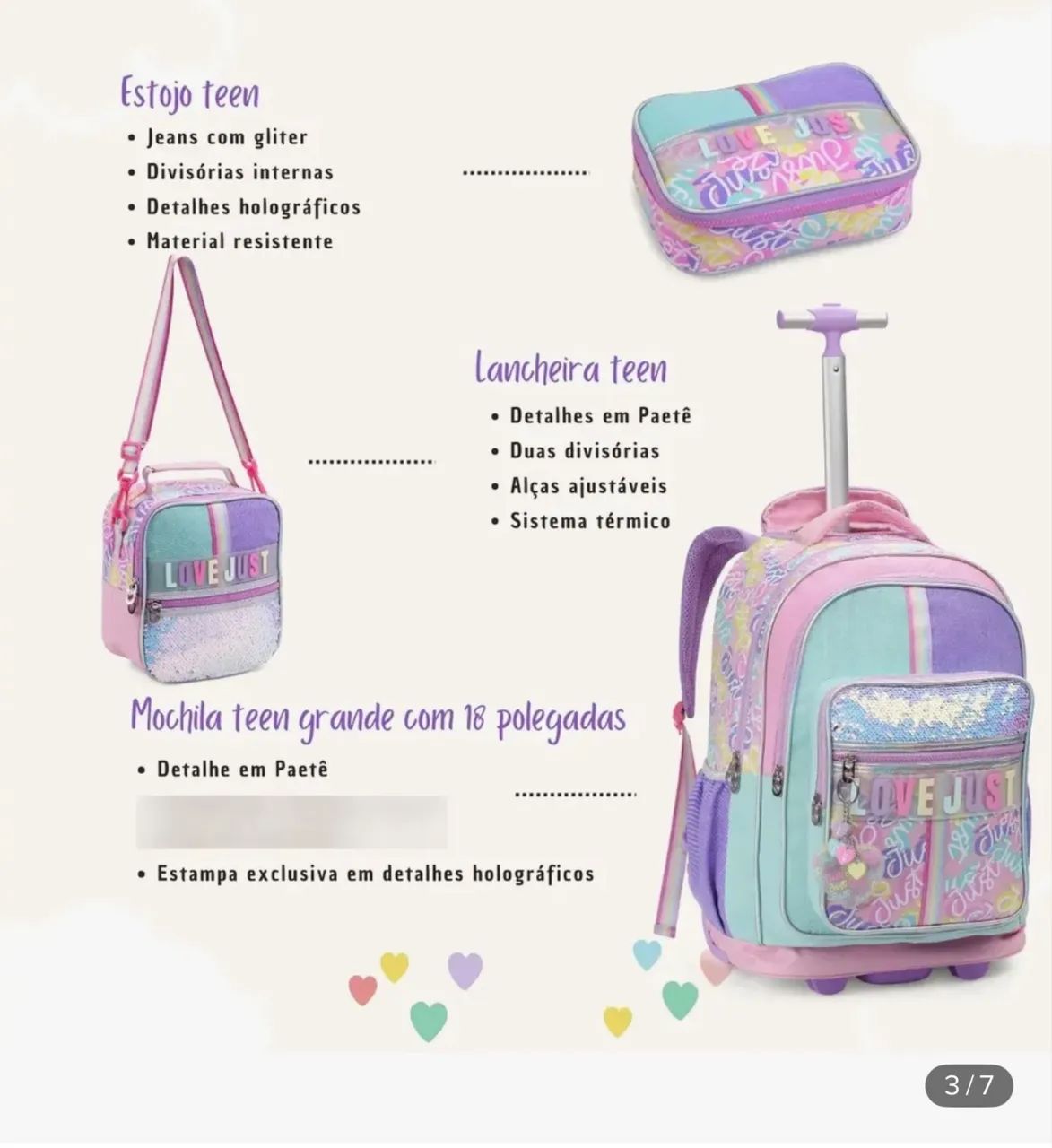 Kit mochila de rodinhas 360° - Foto 3