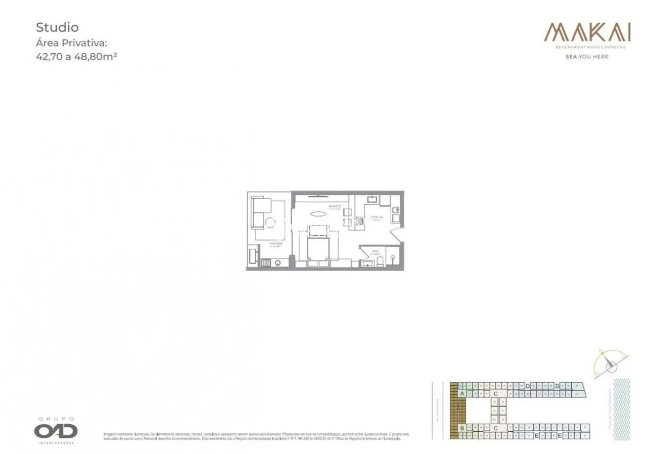 Kitnet com 1 quarto e 43,2m² à venda em Campeche, Florianópolis. - Foto 5