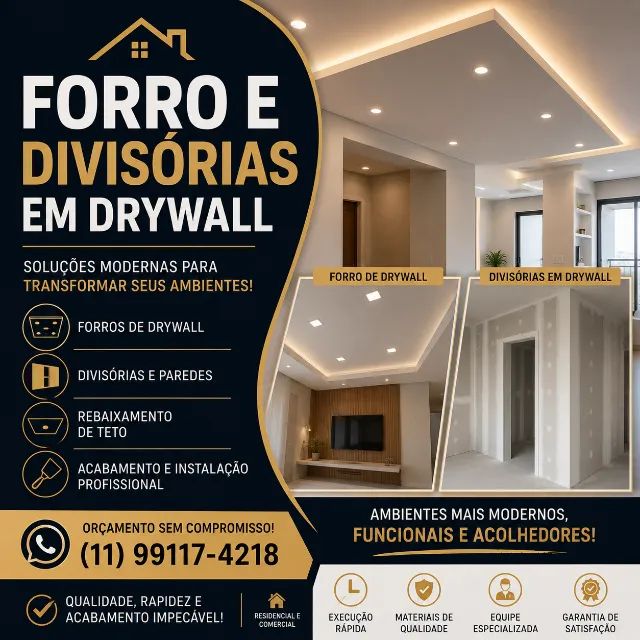 FORRO E DIVISÓRIAS EM DRYWALL