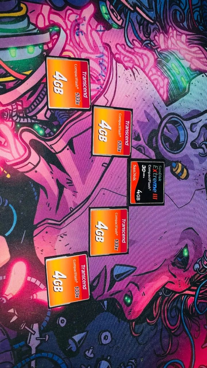 5 CARTÕES COMPACTFLASH 