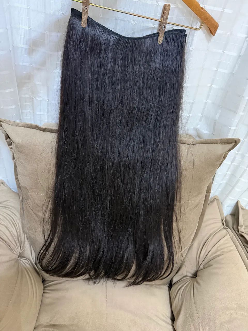 Conjunto 2 telas cabelo humano Vietnã classe A 75 cm 