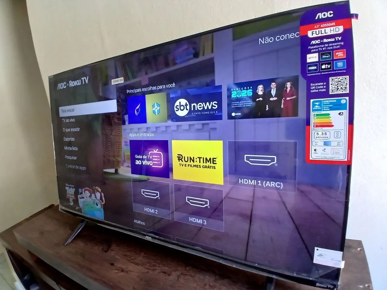 Tv smart Roku nova 43polegadas 