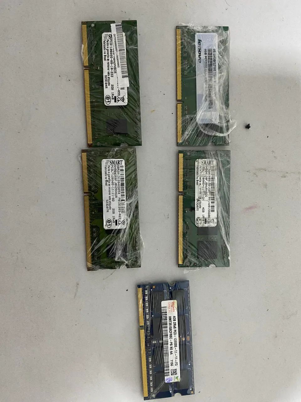 5 pentes de memória se notebook
