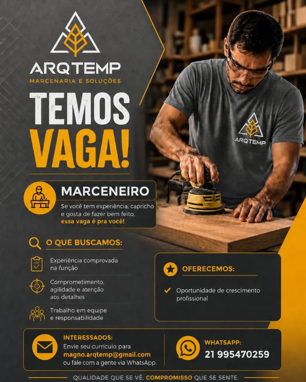 Vaga para Marceneiro e Meio-oficial  - Foto 2