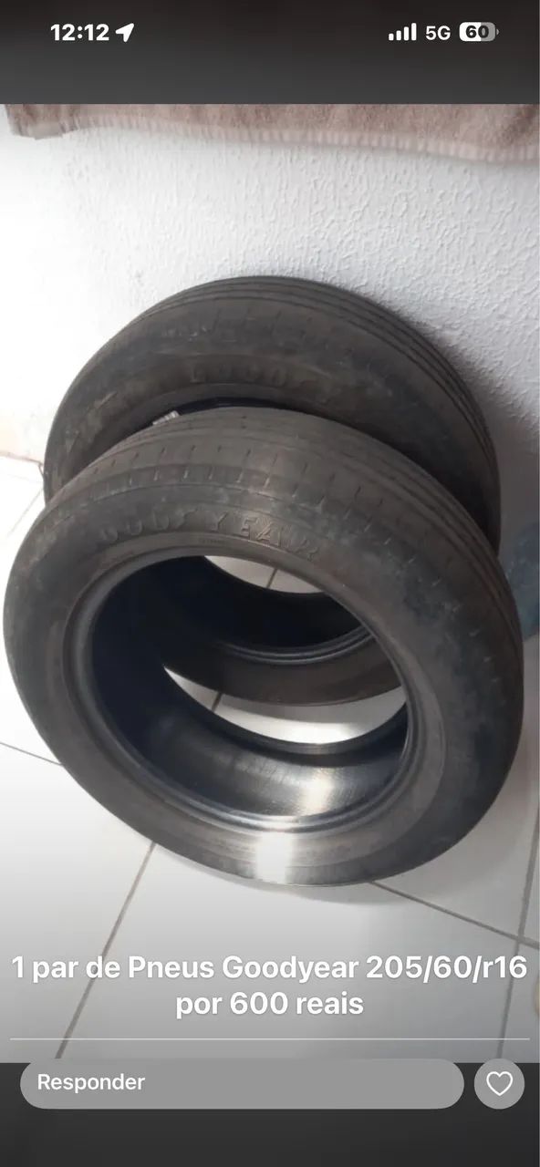 Par de pneus Goodyear 205/60/r16