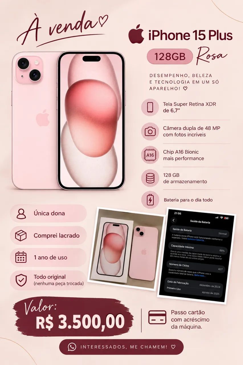 iPhone 15 Plus - Celulares e Smartphones - Jardim Colorado