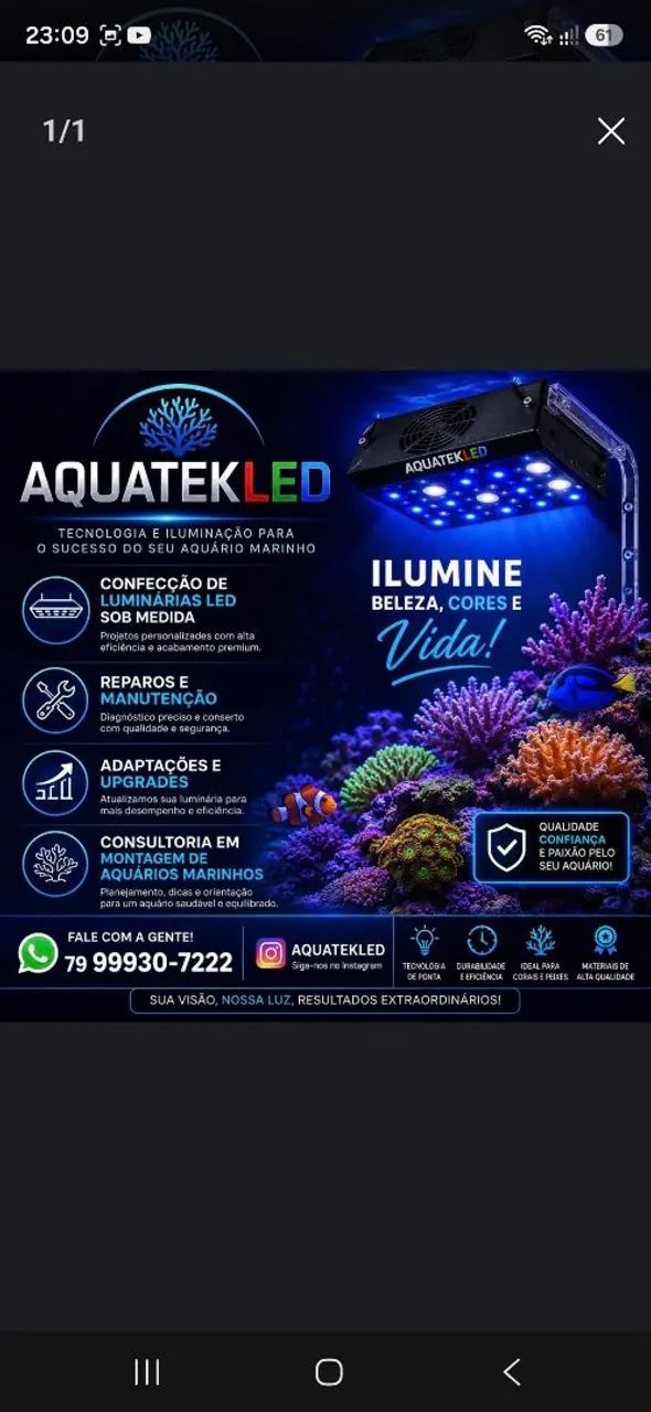Luminárias para aquários 