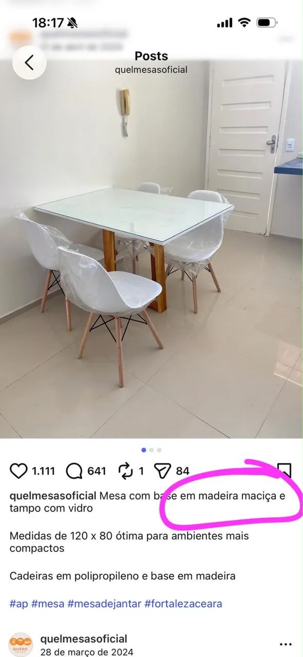 Mesa de Jantar em madeira maciça  - Foto 3