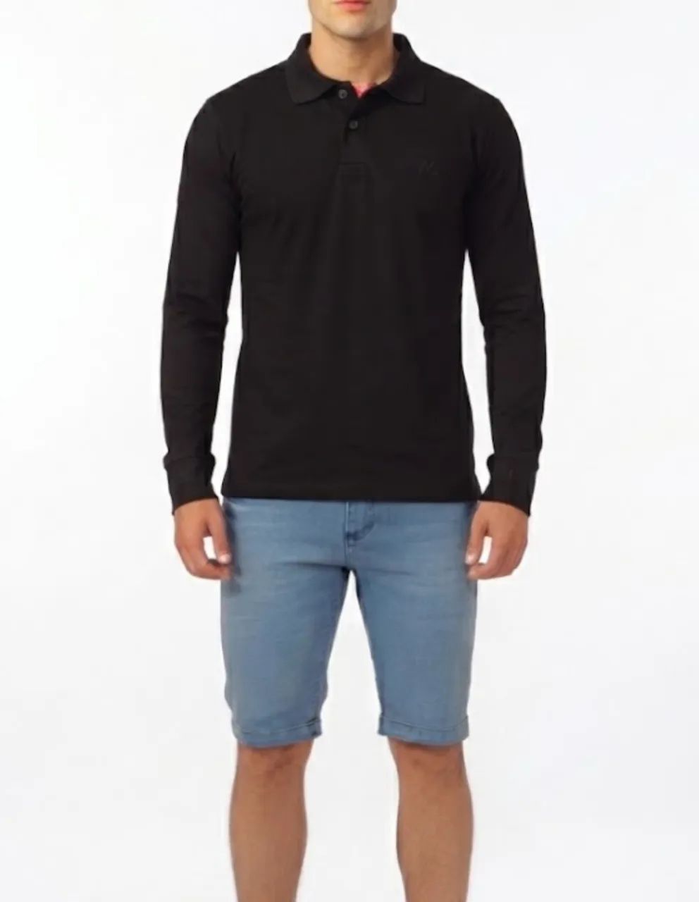 Kit Camisa Polo Longa e Bermuda Jeans 