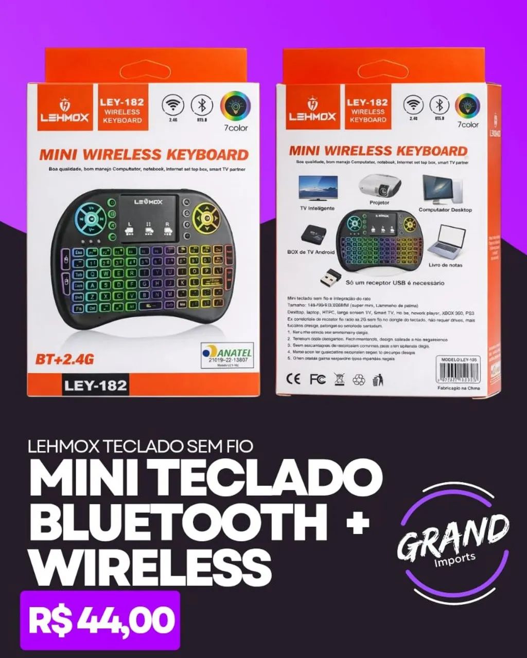 Mini Teclado Bluetooth + wireless 