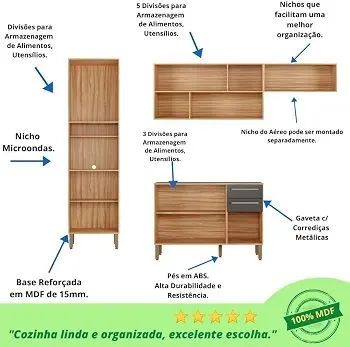 Cozinha completa carmenere _ 100% MDF - Foto 3