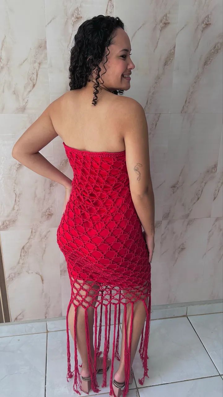 vestido longo com franjas - Foto 3